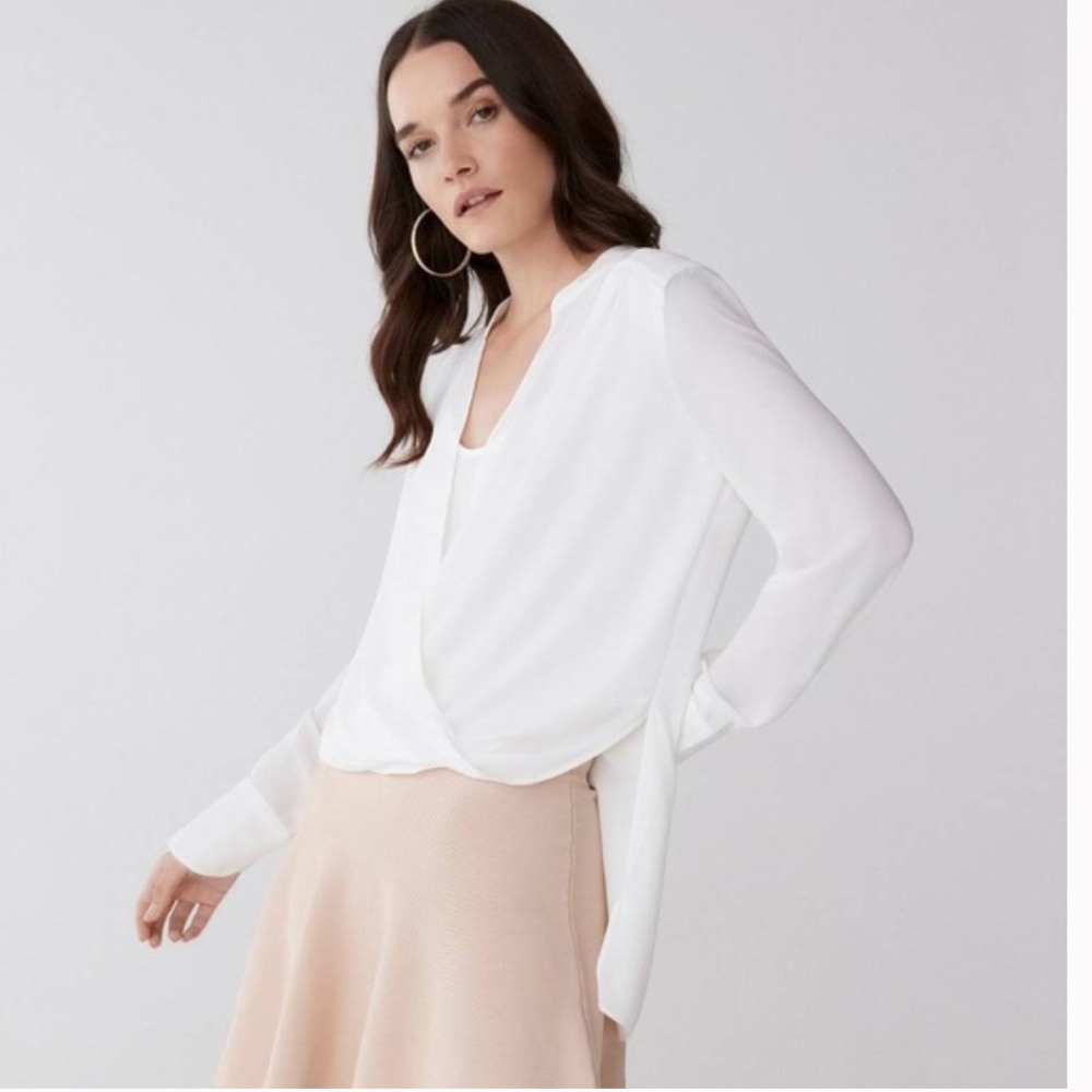 BCBGMAXAZRIA Jaklyn Draped Front Blouse